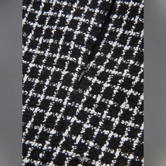 Commense plaid metal button a-line mini dress - Picture 7 of 9